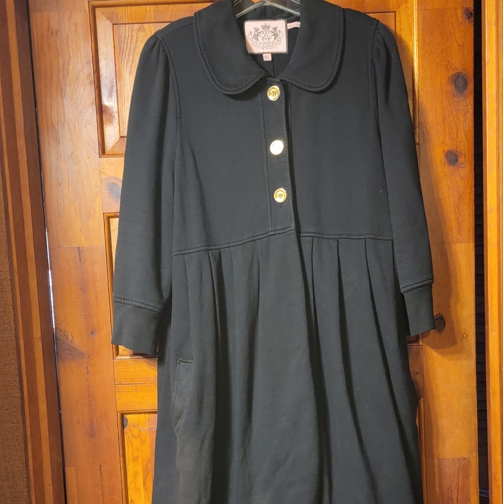 Juicy Coutre Sz XL Black babydoll dress coat
